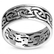 Celtic Knot Mens Ring Sterling Silver, rp136